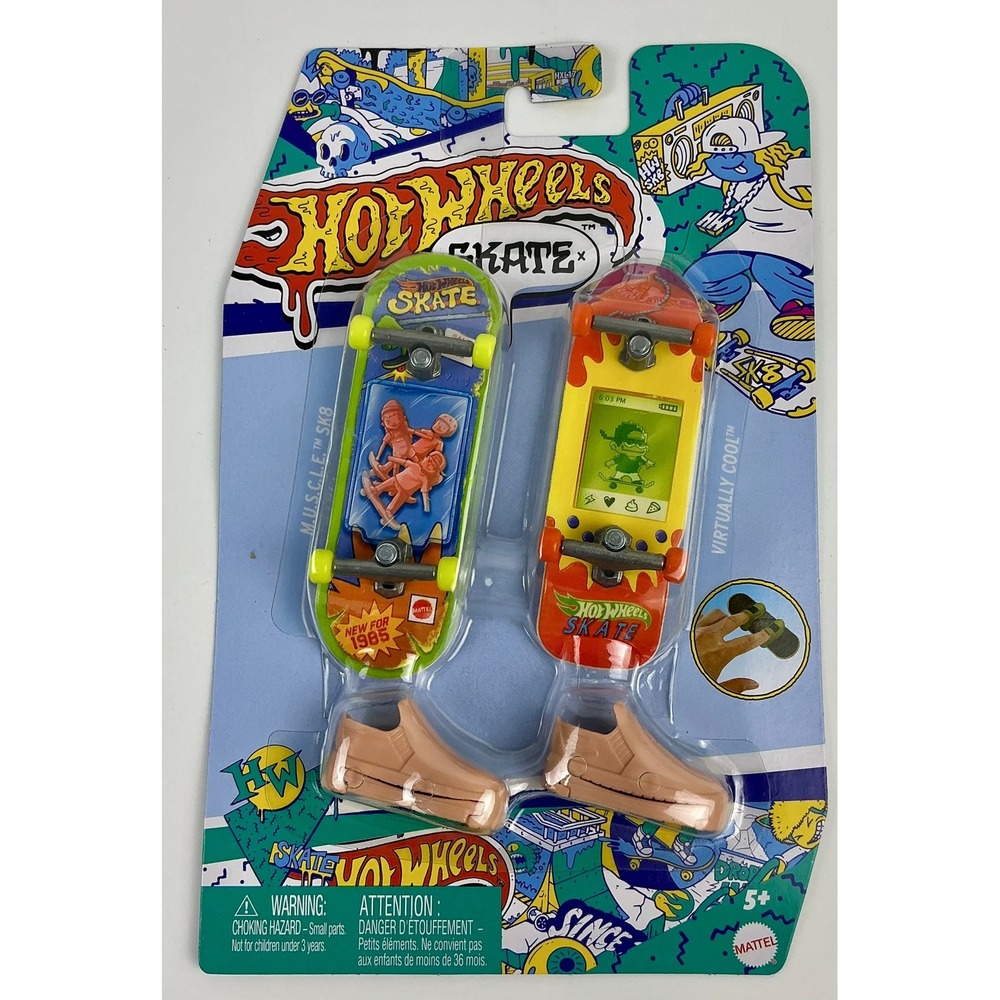 Hot Wheels Skate Muscle‎ TM SK8 Virtually Cool Fingerboards 2 Pack New